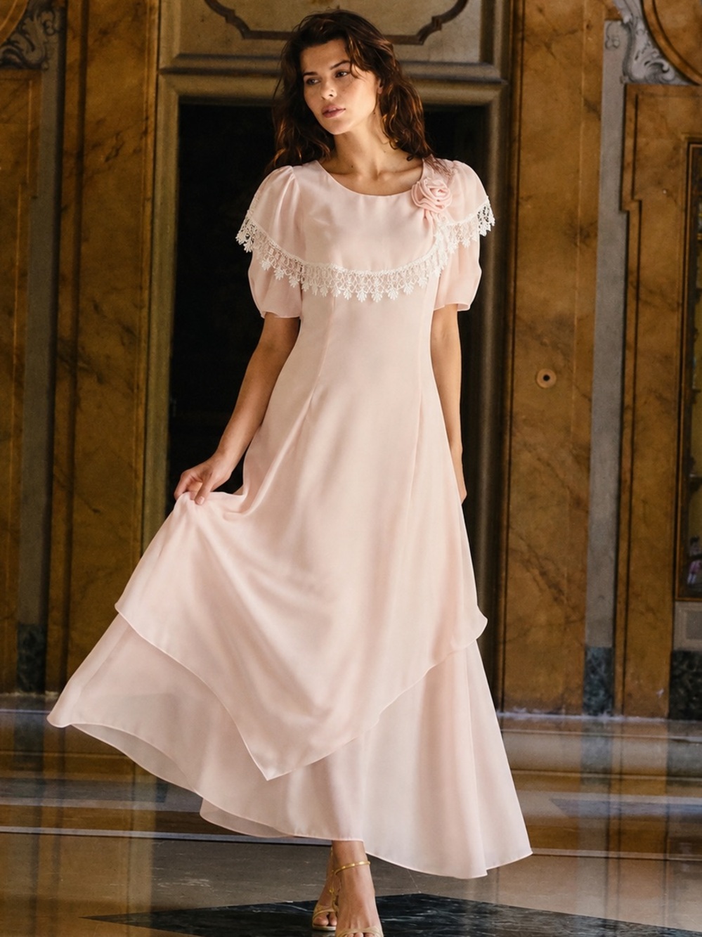 Vintage 80s Scott McClintock Fairycore Lace Dress Ethereal Cottagecore Boho